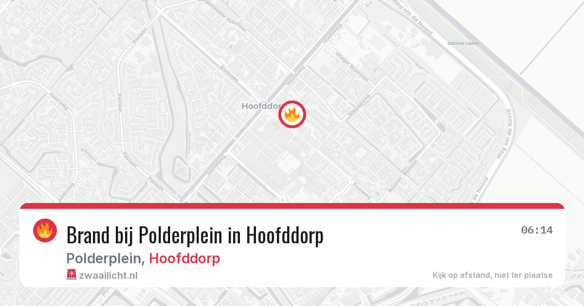Brand bij Polderplein in Hoofddorp — 24 jul 2026