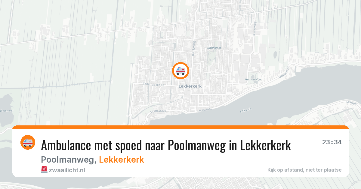 Ambulance met spoed naar Poolmanweg in Lekkerkerk — 19 mrt 2026