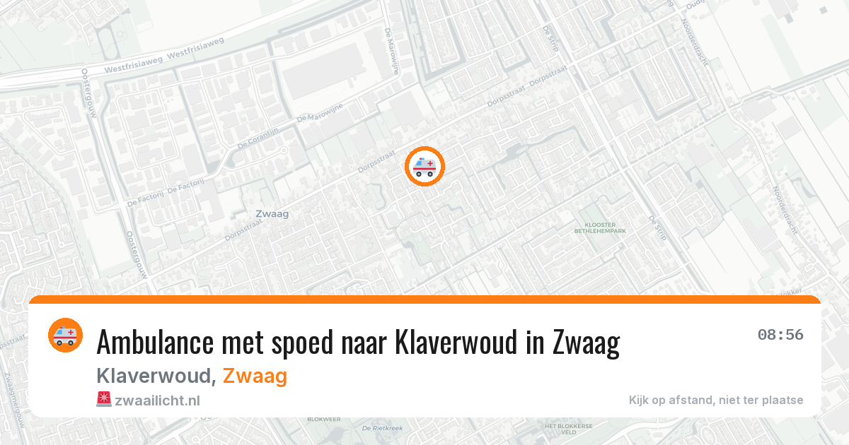 Ambulance met spoed naar Klaverwoud in Zwaag — 25 apr 2026