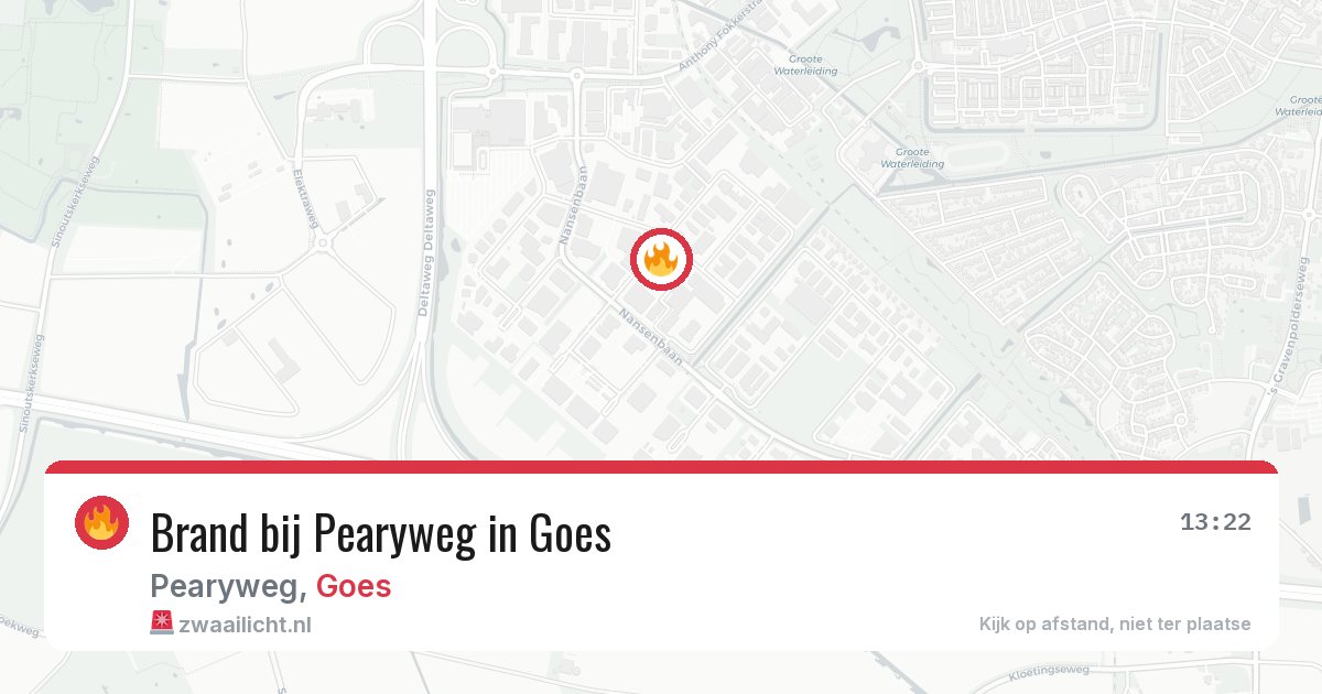 Brand bij Pearyweg in Goes — 29 jul 2026