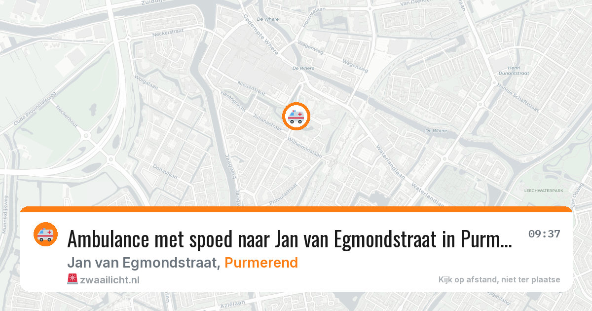 Ambulance met spoed naar Jan van Egmondstraat in Purmerend — 17 apr 2026