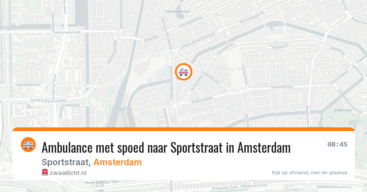Ambulance met spoed naar Sportstraat in Amsterdam — 5 jul 2026