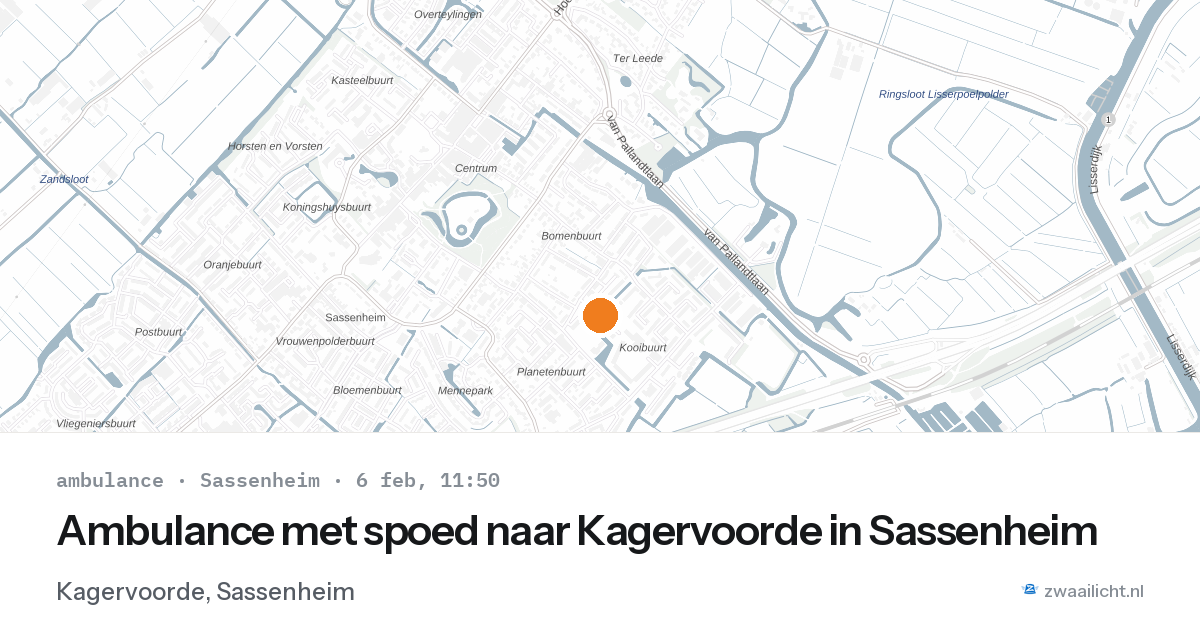 Ambulance met spoed naar Kagervoorde in Sassenheim — 6 feb 2026