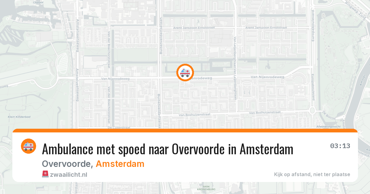 Ambulance met spoed naar Overvoorde in Amsterdam — 9 aug 2026