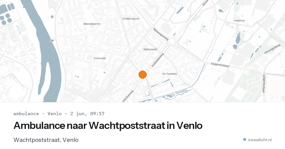 Ambulance naar Wachtpoststraat in Venlo — 2 jun 2026
