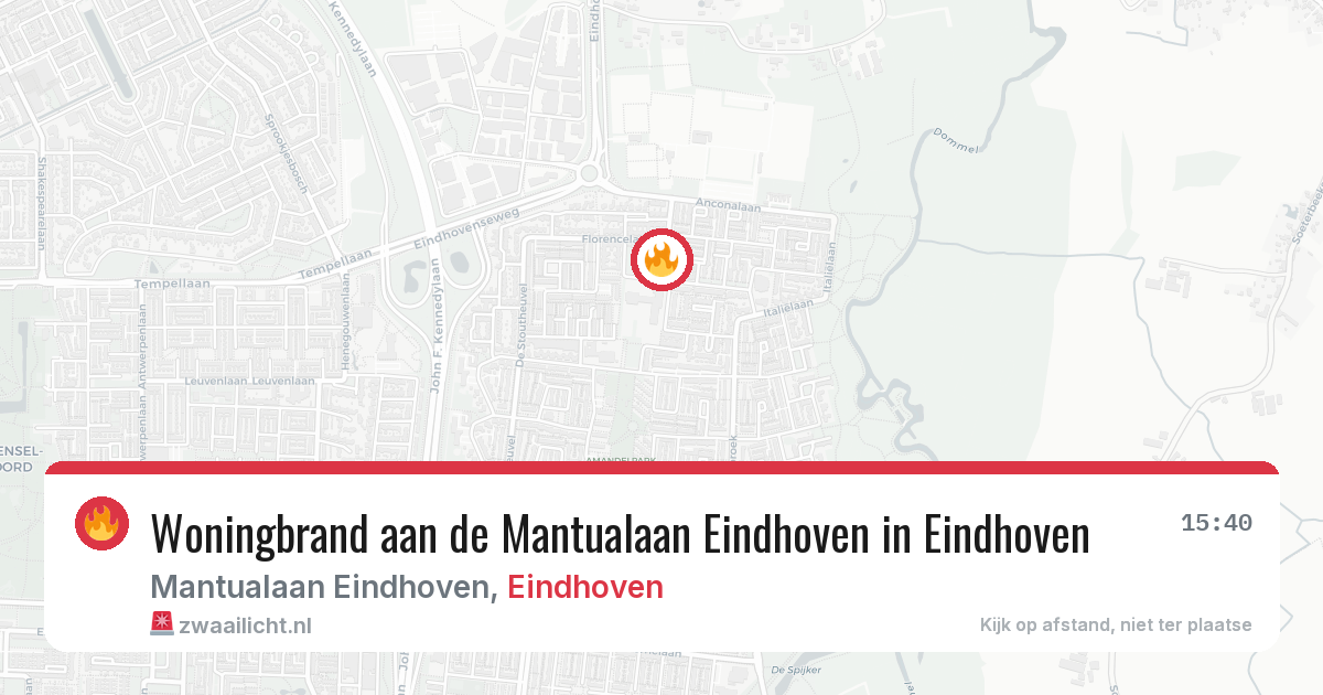 Woningbrand aan de Mantualaan Eindhoven in Eindhoven — 4 jun 2026