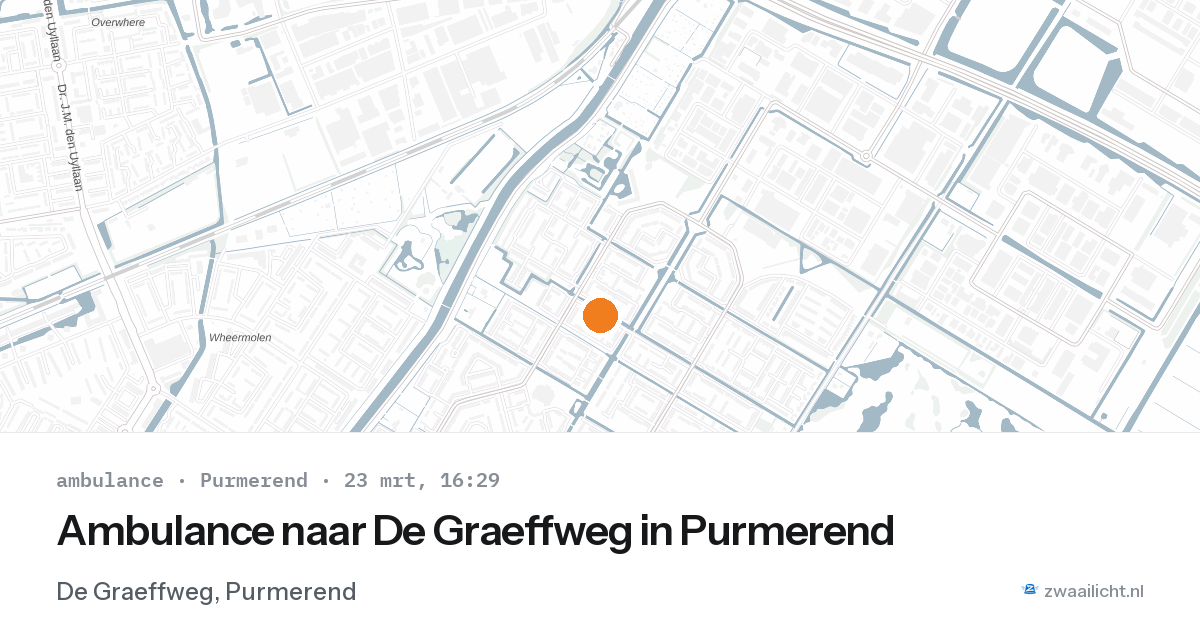 Ambulance naar De Graeffweg in Purmerend — 23 mrt 2026