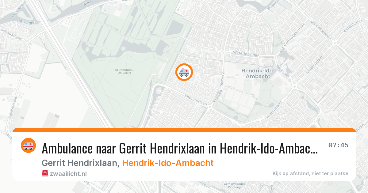 Ambulance naar Gerrit Hendrixlaan in Hendrik-Ido-Ambacht — 2 aug 2026