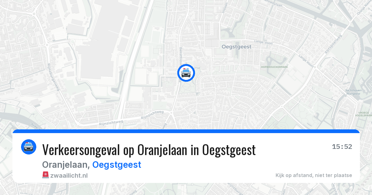 Verkeersongeval op Oranjelaan in Oegstgeest — 3 apr 2026