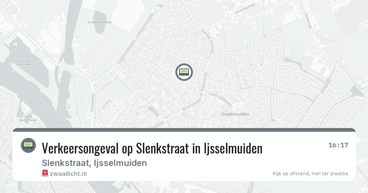 Verkeersongeval op Slenkstraat in Ijsselmuiden — 29 mei 2026