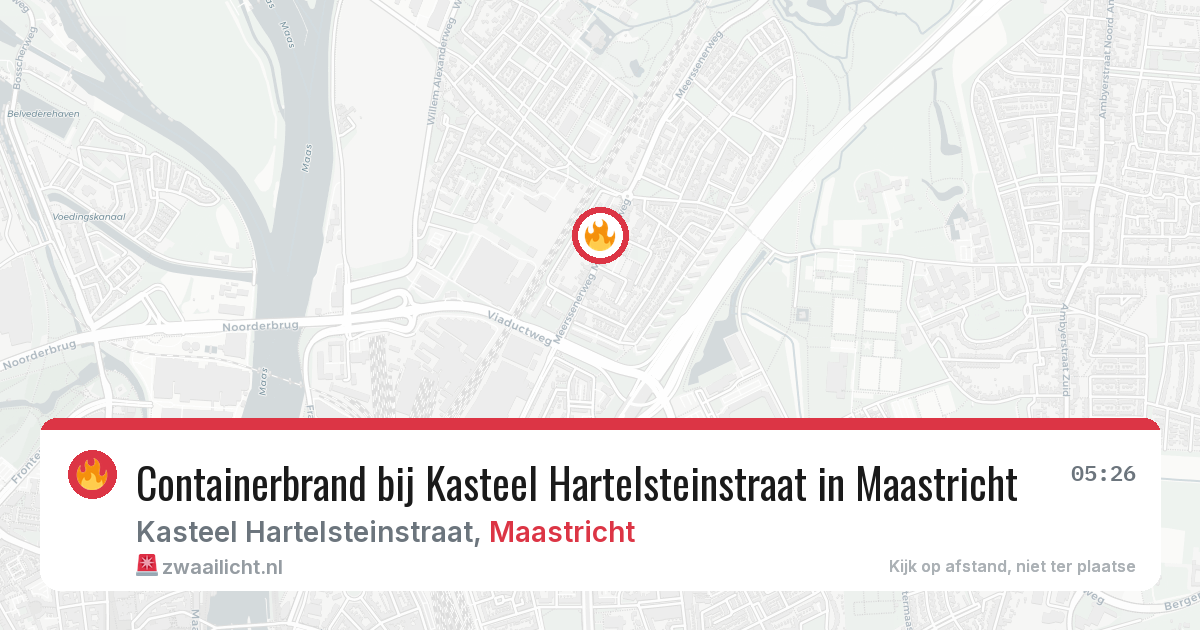 Containerbrand bij Kasteel Hartelsteinstraat in Maastricht — 7 aug 2026