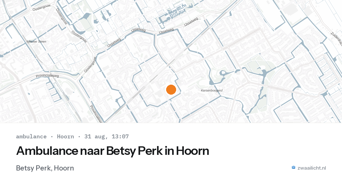 Ambulance naar Betsy Perk in Hoorn — 31 aug 2026