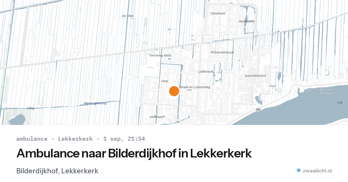 Ambulance naar Bilderdijkhof in Lekkerkerk — 1 sep 2026