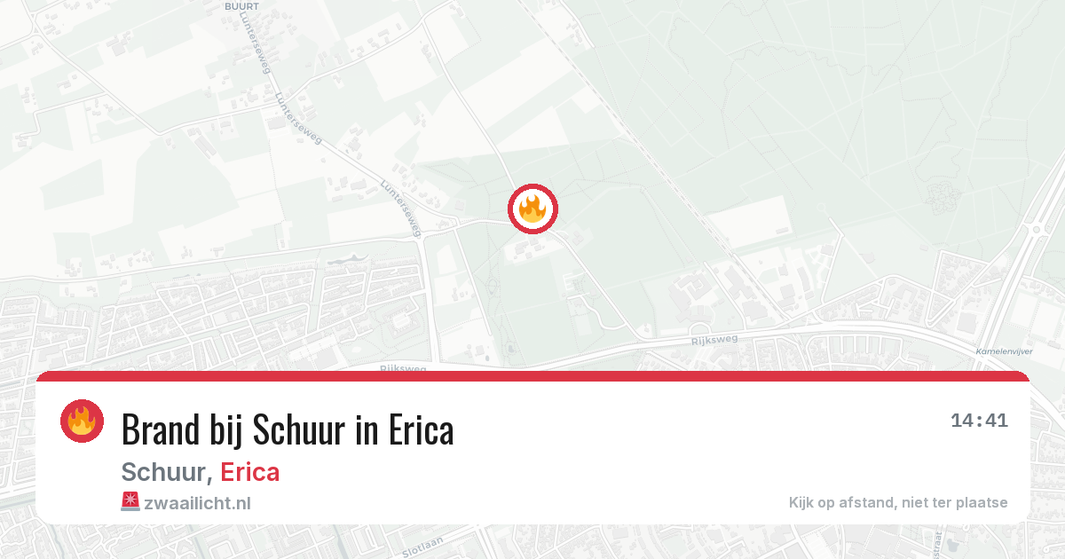 Brand bij Schuur in Erica — 26 jun 2026