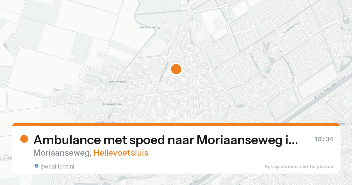 Ambulance met spoed naar Moriaanseweg in Hellevoetsluis — 23 aug 2026