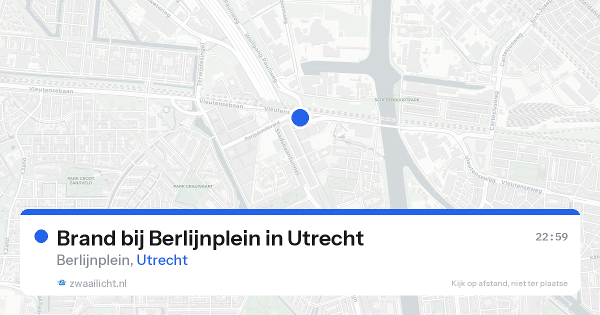 Brand bij Berlijnplein in Utrecht — 23 aug 2026