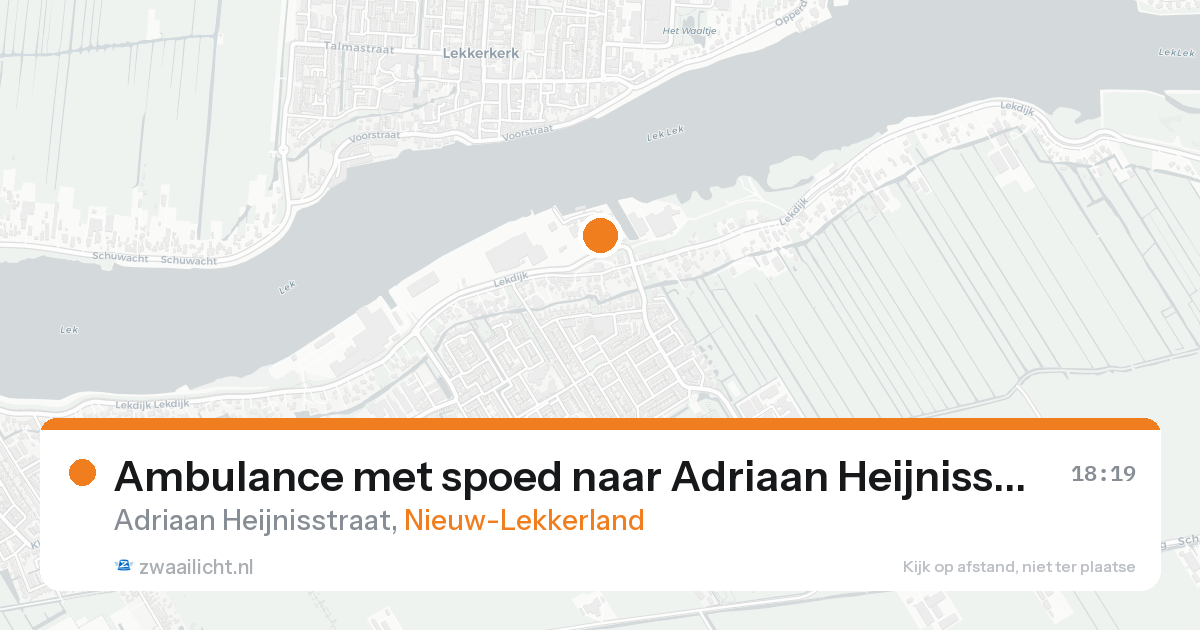 Ambulance met spoed naar Adriaan Heijnisstraat in Nieuw-Lekkerland — 7 feb 2026