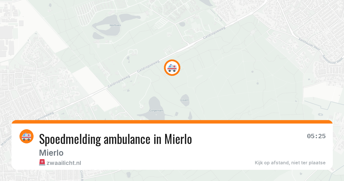 Spoedmelding ambulance in Mierlo — 25 apr 2026