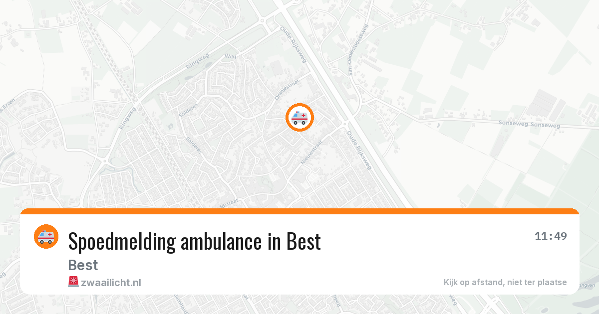 Spoedmelding ambulance in Best — 11 aug 2026