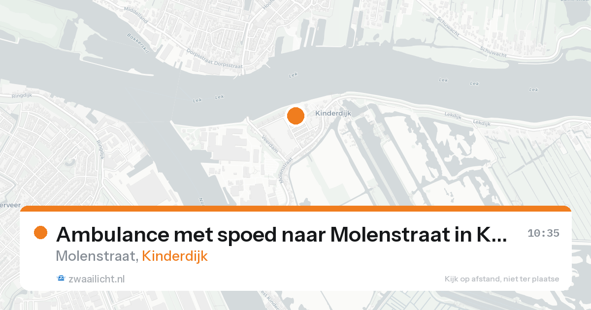Ambulance met spoed naar Molenstraat in Kinderdijk — 19 aug 2026