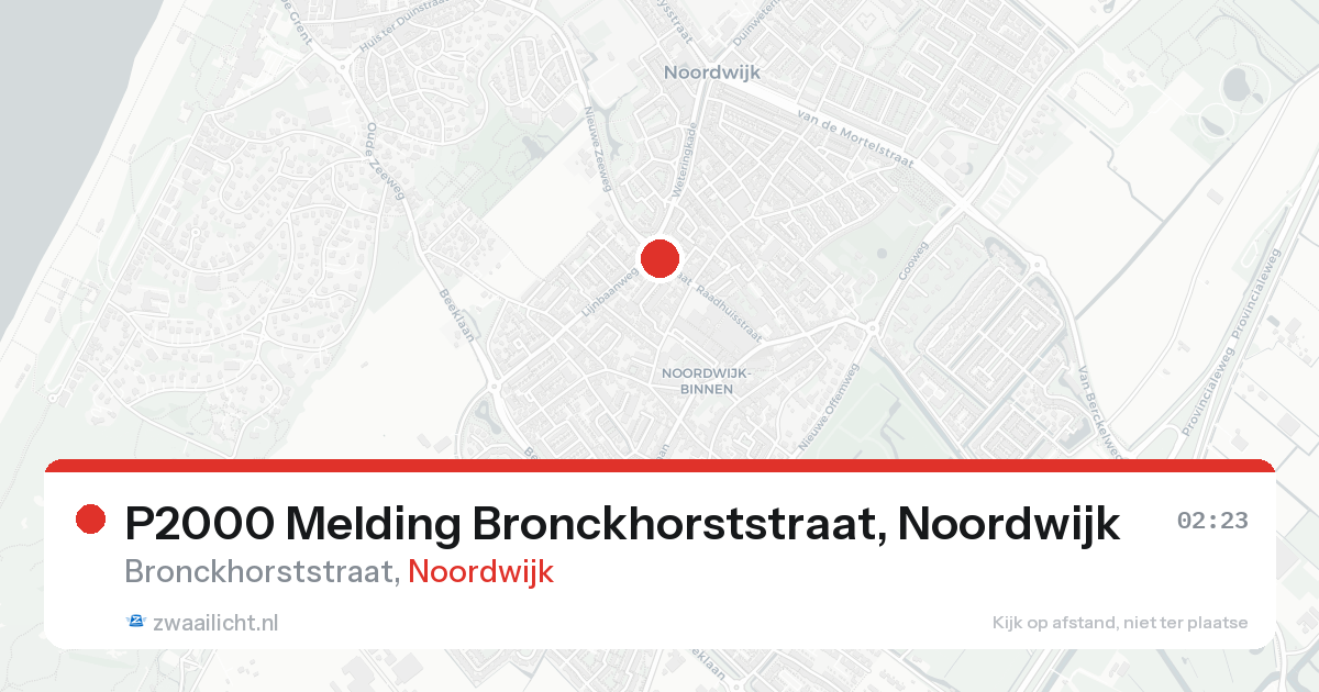 P2000 Melding Bronckhorststraat, Noordwijk — 2 feb 2026