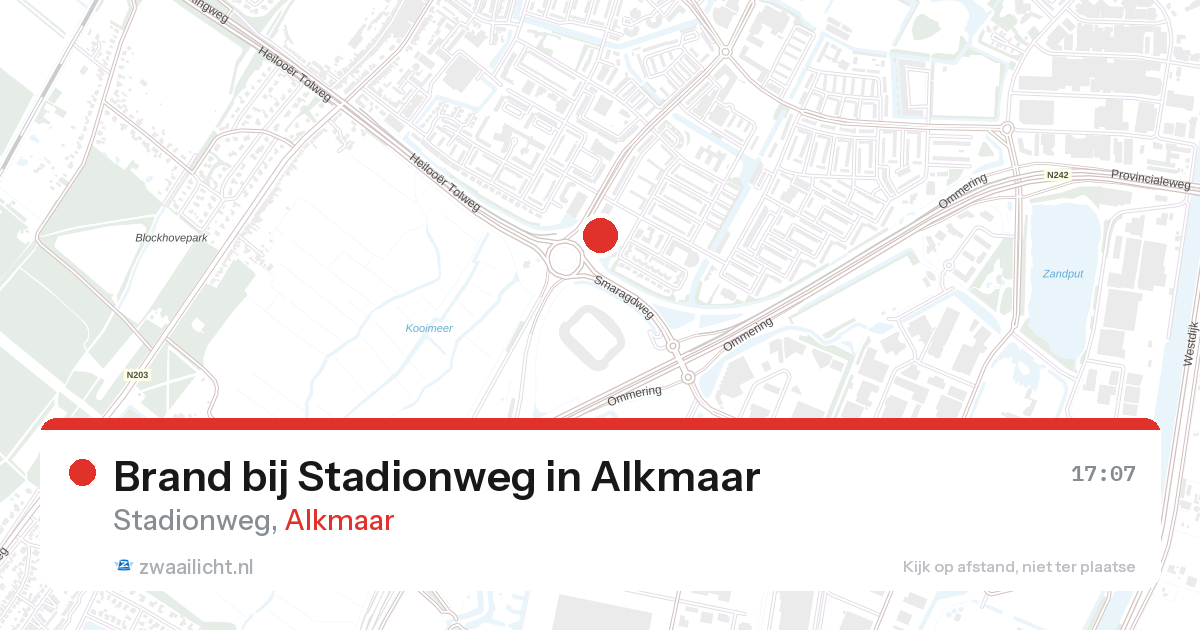Brand bij Stadionweg in Alkmaar — 9 apr 2026
