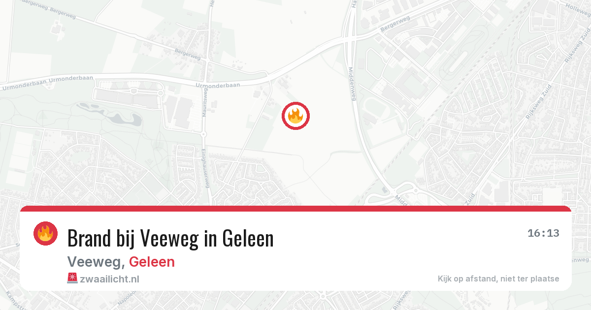 Brand bij Veeweg in Geleen — 2 aug 2026