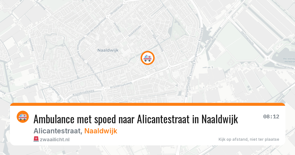 Ambulance met spoed naar Alicantestraat in Naaldwijk — 7 aug 2026