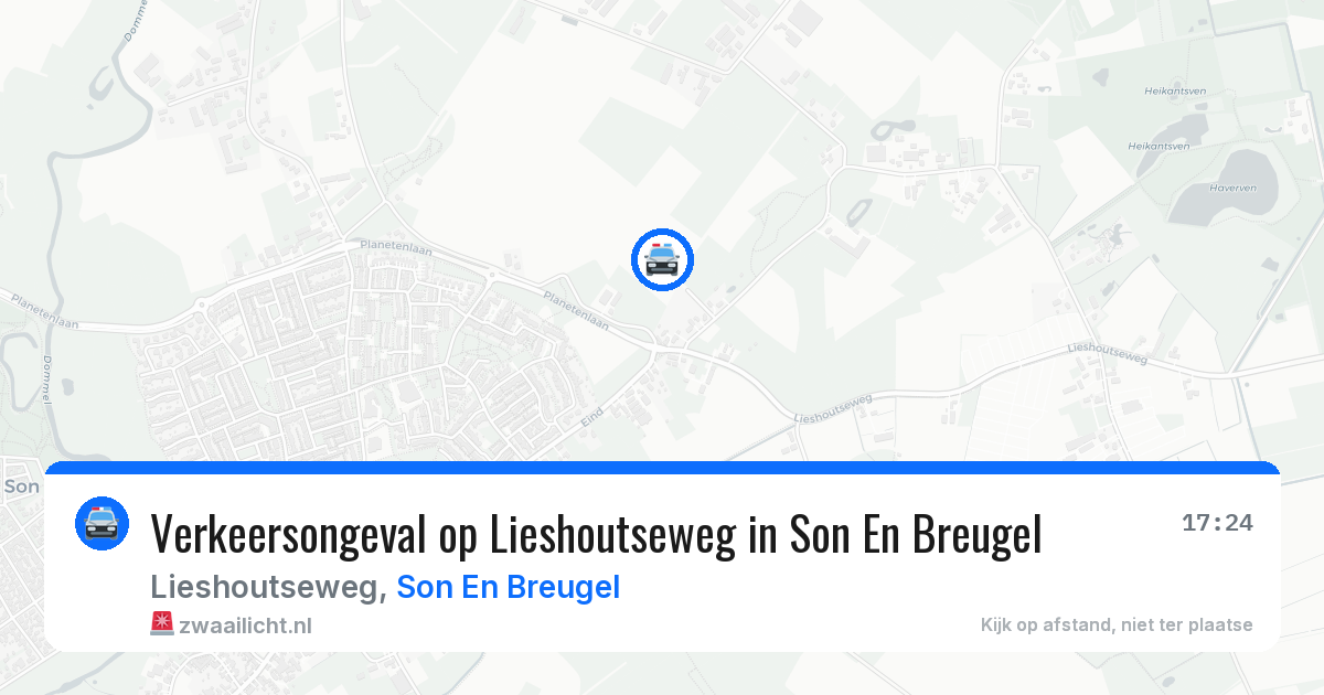 Verkeersongeval op Lieshoutseweg in Son En Breugel — 1 mei 2026