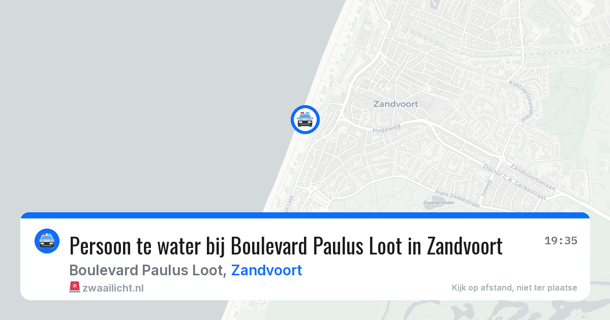 Persoon te water bij Boulevard Paulus Loot in Zandvoort — 16 jul 2026