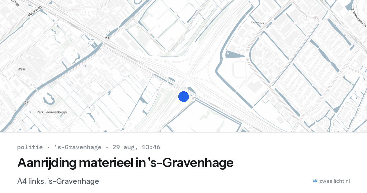 Aanrijding materieel in 's-Gravenhage — 29 aug 2026