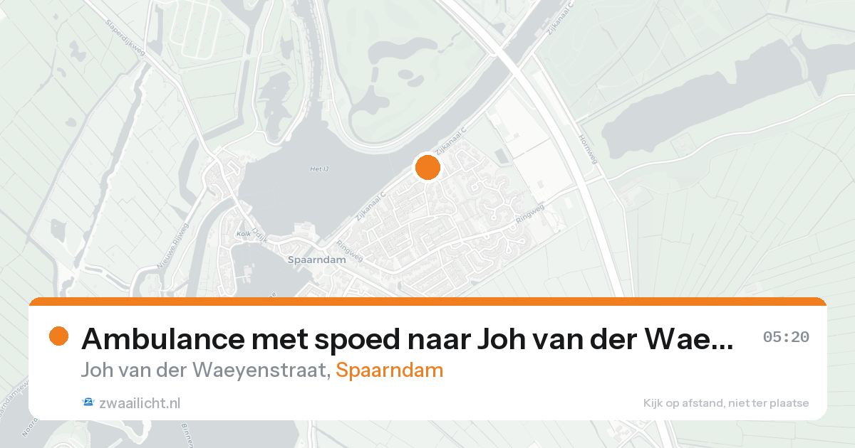 Ambulance met spoed naar Joh van der Waeyenstraat in Spaarndam — 12 aug 2026