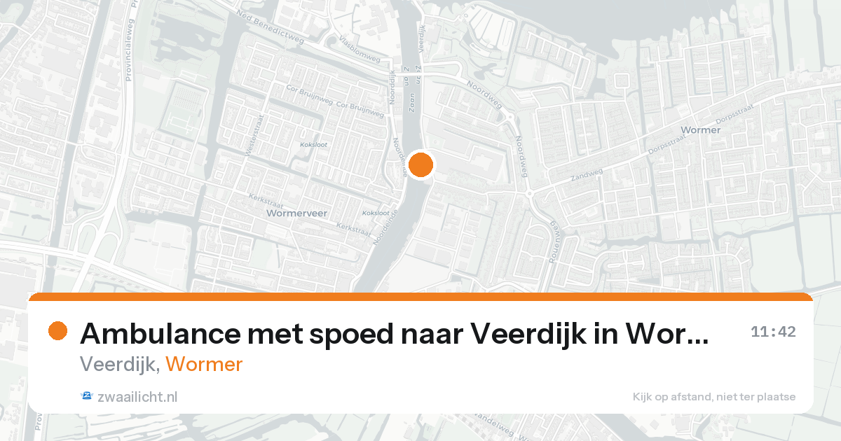 Ambulance met spoed naar Veerdijk in Wormer — 20 aug 2026