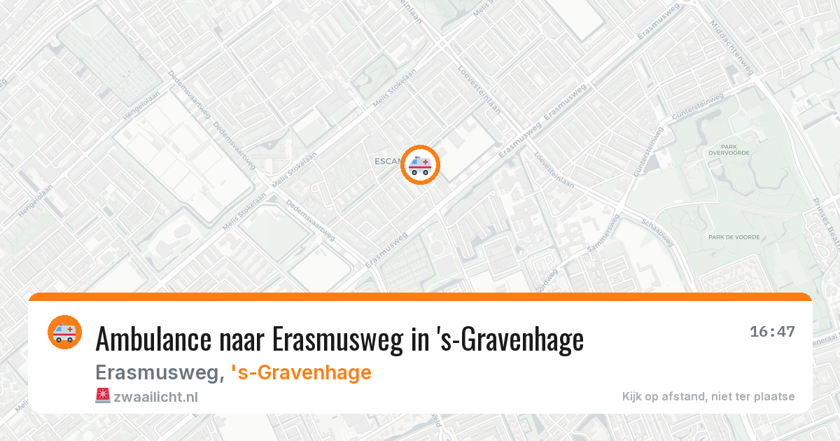 Ambulance naar Erasmusweg in 's-Gravenhage — 12 aug 2026
