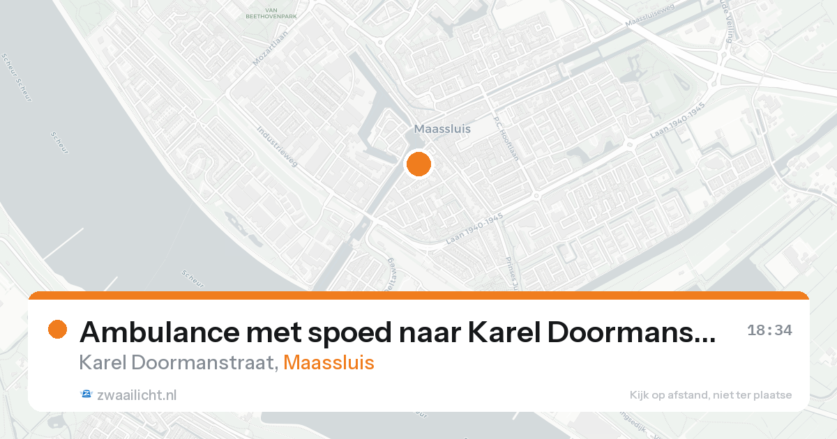 Ambulance met spoed naar Karel Doormanstraat in Maassluis — 22 aug 2026