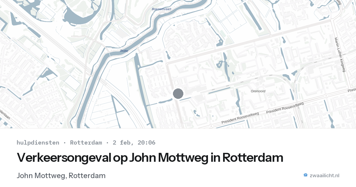 Verkeersongeval op John Mottweg in Rotterdam — 2 feb 2026