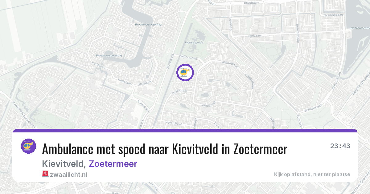 Ambulance met spoed naar Kievitveld in Zoetermeer — 20 apr 2026