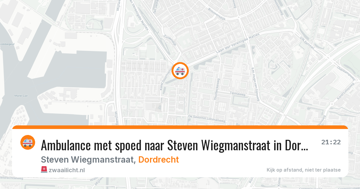 Ambulance met spoed naar Steven Wiegmanstraat in Dordrecht — 13 aug 2026