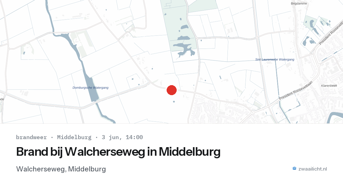 Brand bij Walcherseweg in Middelburg — 3 jun 2026