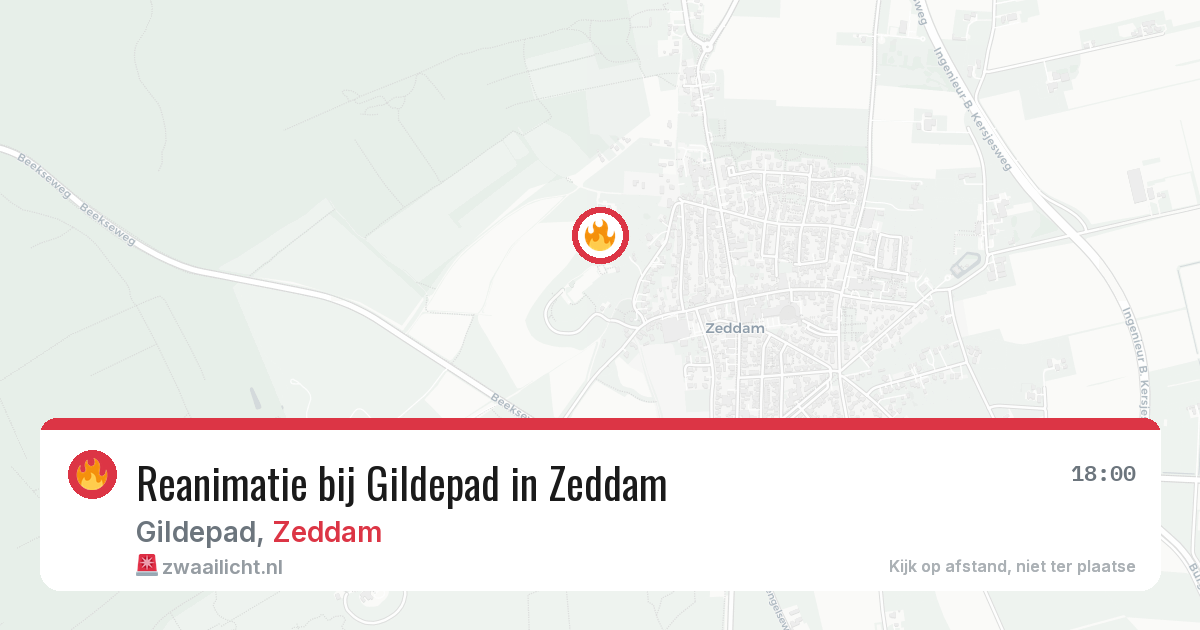 Reanimatie bij Gildepad in Zeddam — 7 aug 2026