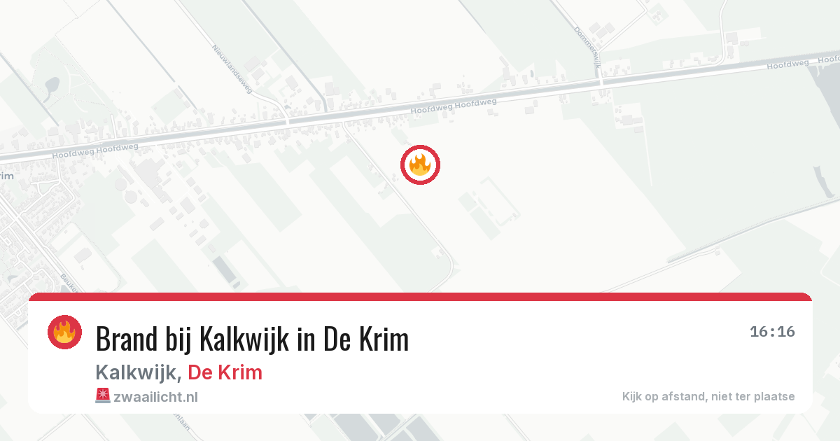 Brand bij Kalkwijk in De Krim — 10 jun 2026