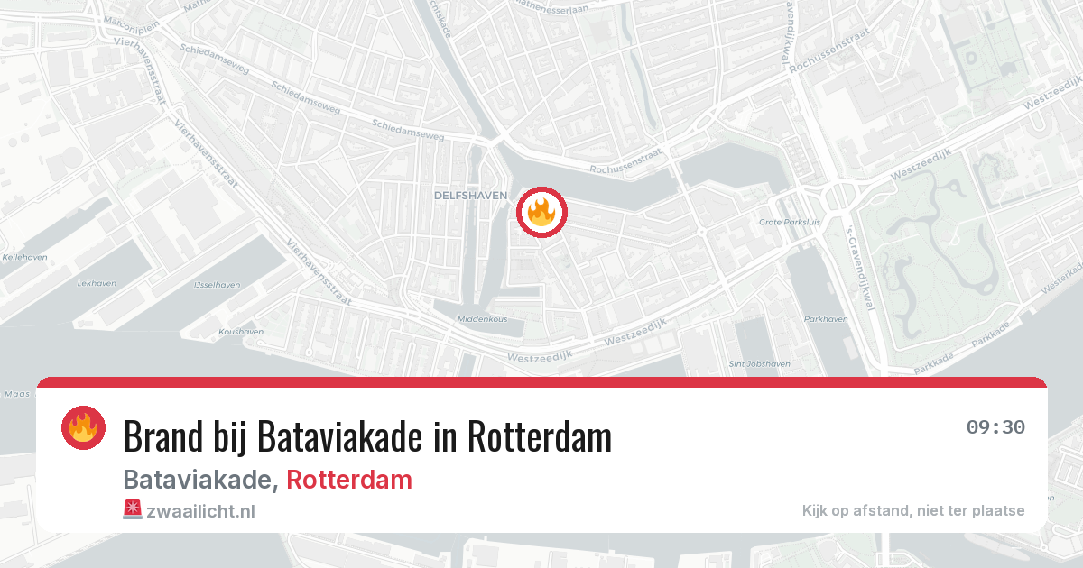 Brand bij Bataviakade in Rotterdam — 6 jul 2026
