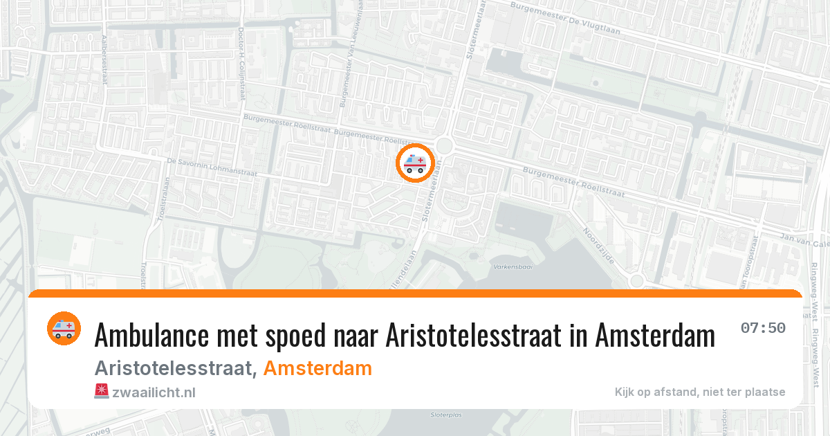 Ambulance met spoed naar Aristotelesstraat in Amsterdam — 2 aug 2026