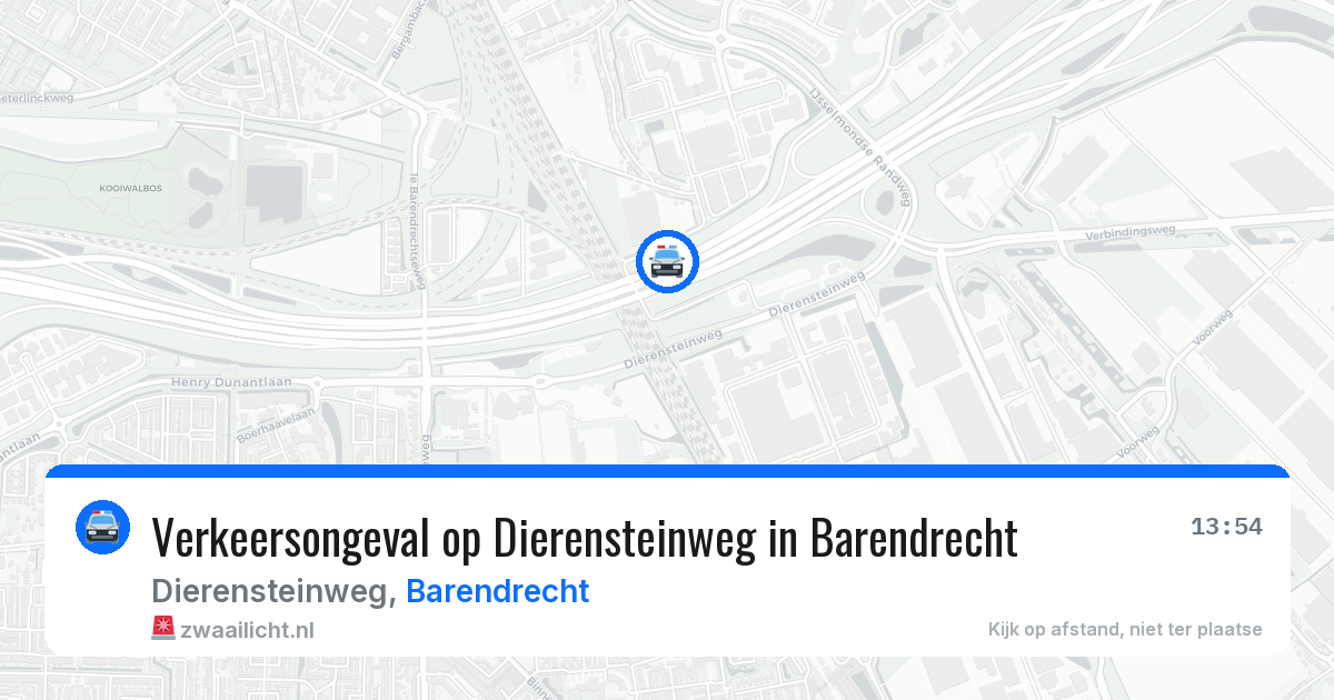 Verkeersongeval op Dierensteinweg in Barendrecht — 14 aug 2026
