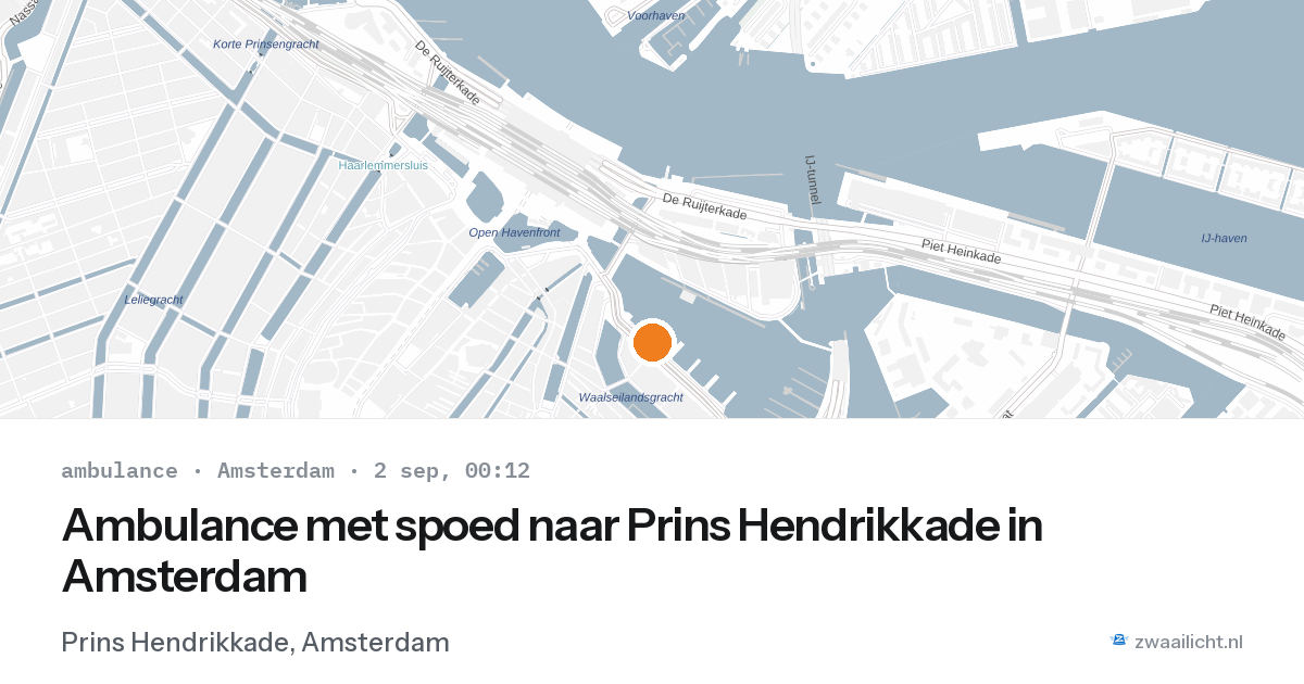 Ambulance met spoed naar Prins Hendrikkade in Amsterdam — 1 sep 2026