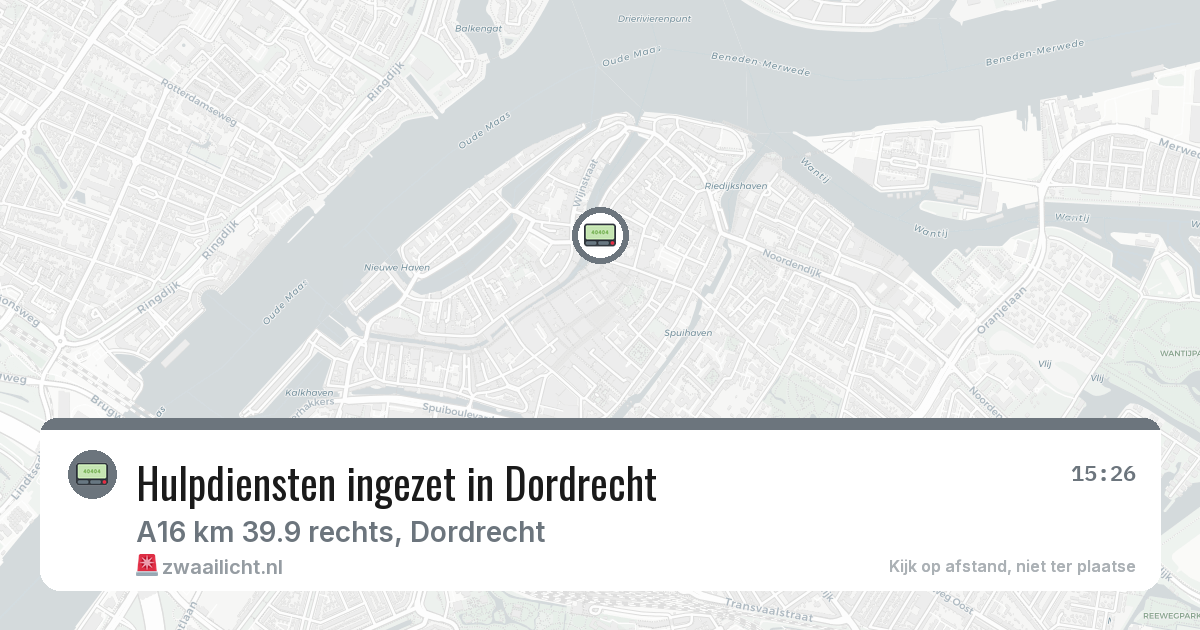 Hulpdiensten ingezet in Dordrecht — 20 feb 2026 | 🚨 Zwaailicht.nl