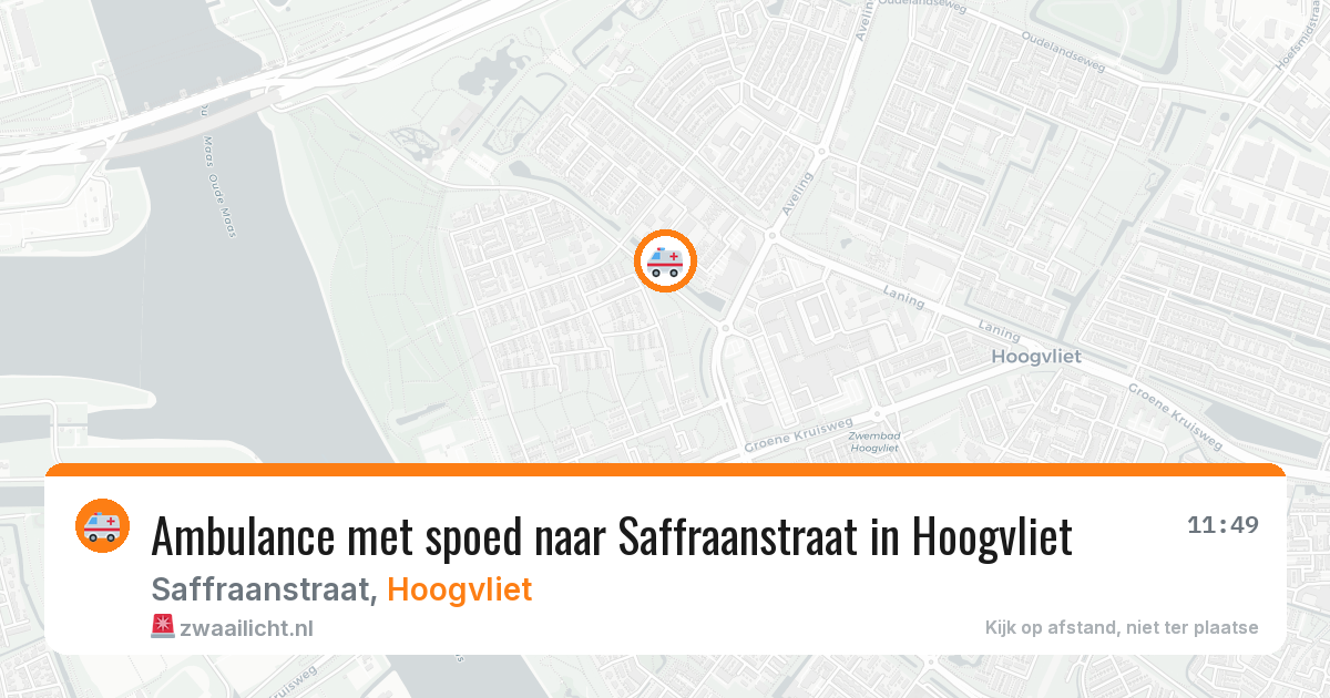 Ambulance met spoed naar Saffraanstraat in Hoogvliet — 25 mei 2026