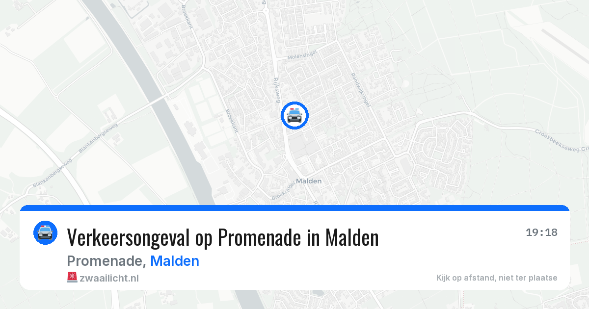 Verkeersongeval op Promenade in Malden — 14 jul 2026