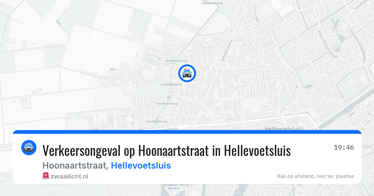 Verkeersongeval op Hoonaartstraat in Hellevoetsluis — 7 jun 2026