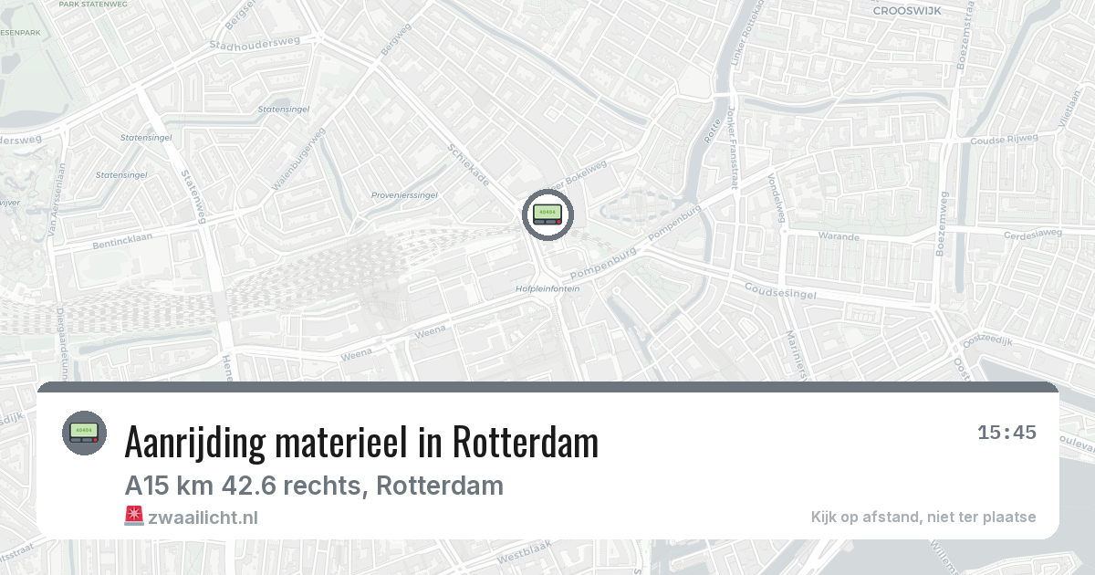 Aanrijding materieel in Rotterdam — 2 mrt 2026